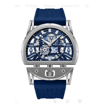 Reloj Police Caballero Daintree 2.0 Caucho y Esfera Azul Marino 46mm Ref: PEWGM0081508