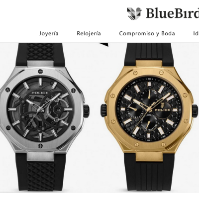 Reloj Police Caballero Dual Caucho Negro Doble Cara En Dorado y Plateado Multifunción 44mm Ref: PEWGQ0081901