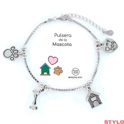 Colección Eres Lo Más Pulsera Eres Lo Mas Mascotas Perro Cadena Veneciana Rodiada Con Colgantes Ref: 9101774