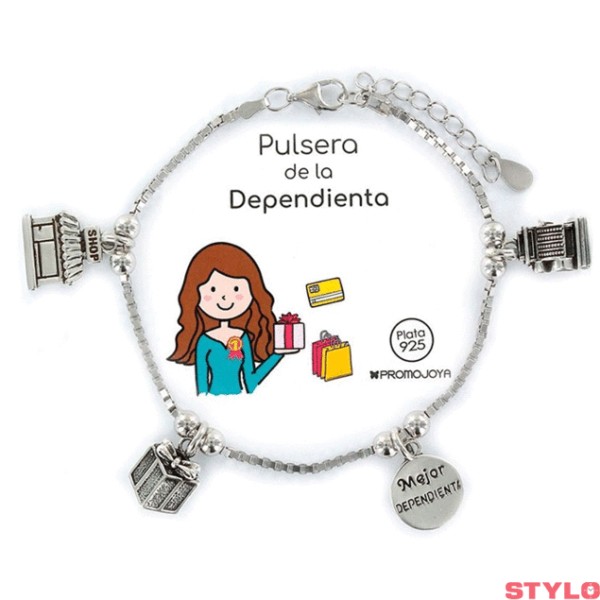 Pulsera Colección Eres Lo Más Dependienta Cadena Veneciana Rodiada Con Colgantes Ref: 9105400