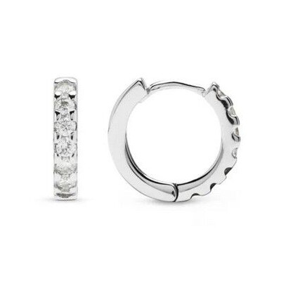 Pendientes Luxenter de 9mm de Plata de Ley 925 con Circonita Brillante Acabados En Rodio - Meri  Ref: EH25100H00