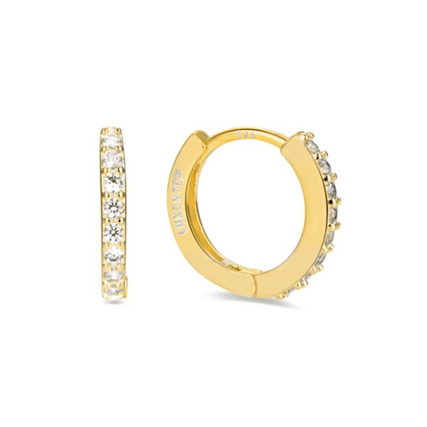 Pendientes Luxenter Valarys Plata De Ley Con Circonitas Blancas 14mm Acabado En Dorado Ref. EG097Y0000