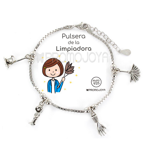 Colección Eres Lo Más Limpiadora pulsera cadena veneciana rodiada con colgantes Ref: 9104178