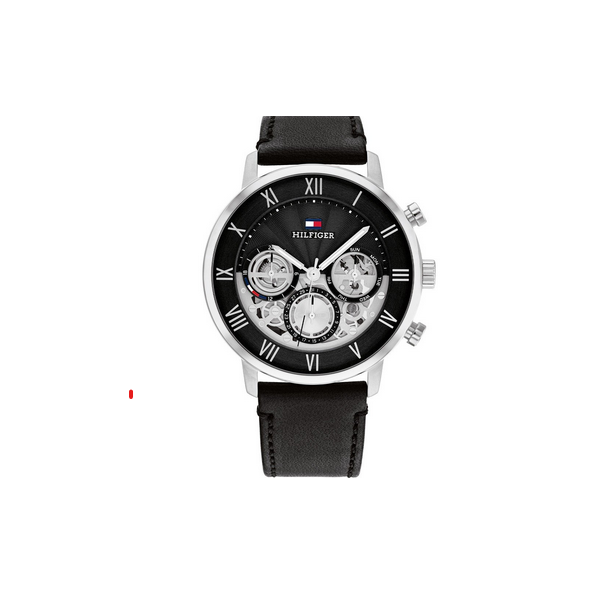 Reloj Tommy Hilfiger Caballero Legend Piel Esfera Negra Multifunción 44mm Ref: 1710565