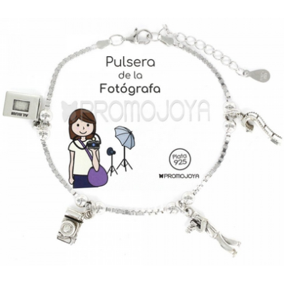 Colección Eres Lo Más Pulsera Eres Lo Más Fotógrafa Cadena Veneciana Rodiada Con Colgantes Ref: 9105685