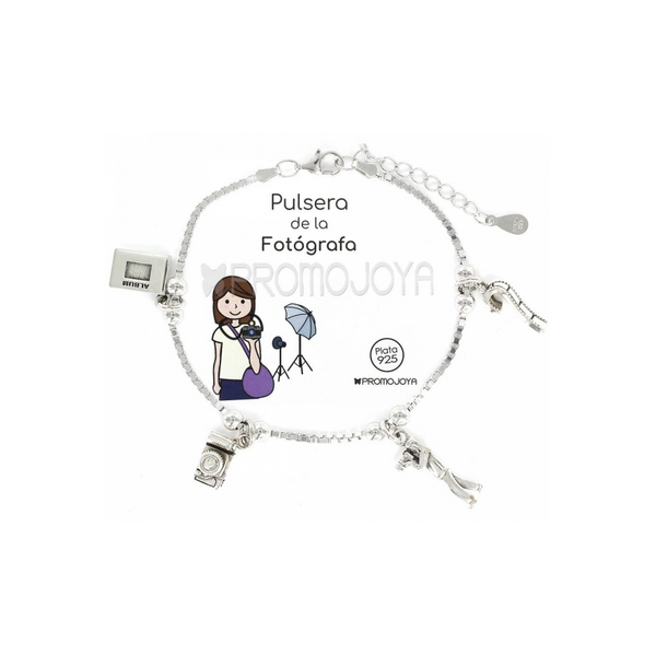 Colección Eres Lo Más Pulsera Eres Lo Más Fotógrafa Cadena Veneciana Rodiada Con Colgantes Ref: 9105685