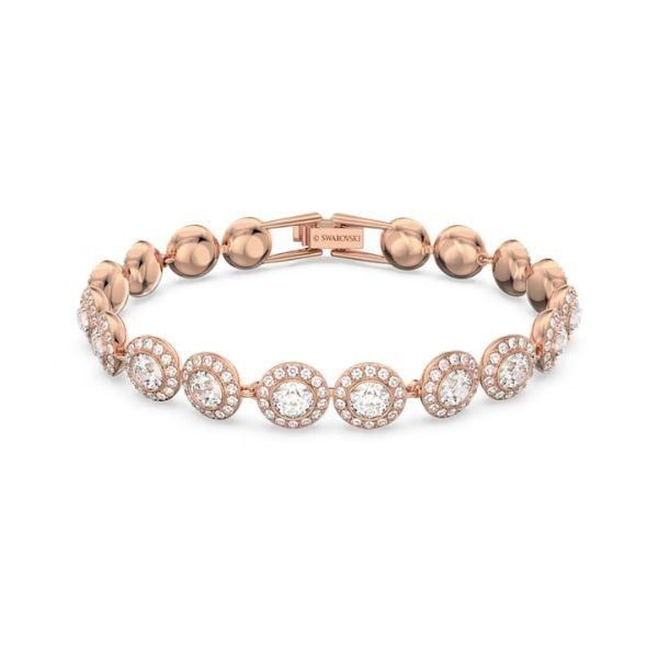Pulsera Swarovski Angelic Talla Redonda Blanco Baño Tono Oro Rosa Ref: 5240513