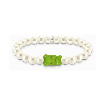 Pulsera Thomas Sabo Mujer Perlas Plata Con Osito Verde Haribo Ref: A2154-017-6-L17