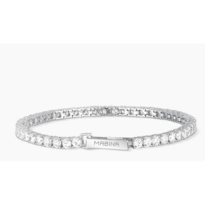 Pulsera Mabina Mujer Tennis Club Plata De Ley Y Circonitas Blancas Ref: 533019-M