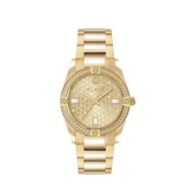 Reloj Philipp Plein Mujer Acero IP Dorado Icon Chain Crystal 36mm Ref: PW1FA0425