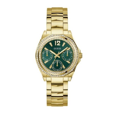 Reloj Guess Ritzy Mujer Acero IP Dorado Esfera Verde Multifunción 36mm Ref: GW0685L5