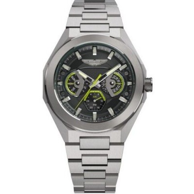 Reloj Aston Martin Fórmula 1 Plateado y Negro Multifunción Hombre Ref: MTRI1F505