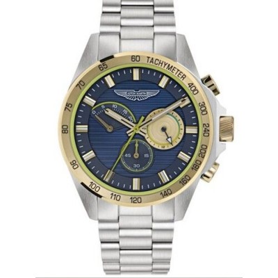 Reloj Aston Martin Fórmula 1 Plateado y Azul Multifunción Hombre Ref:MTRH1F505