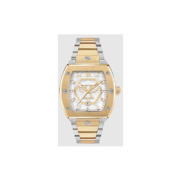 Reloj Philipp Plein The Hexagon Phantom De Acero Y Correa Bicolor Oro Ref:PWPUA0925