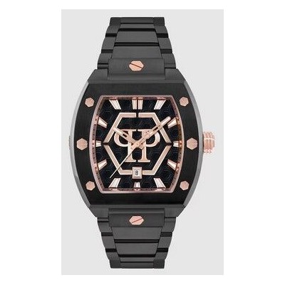 Reloj Philipp Plein The hexagon Phantom  De Acero  Pavonada Negra Ref: PWPUA1025