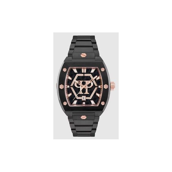 Reloj Philipp Plein The hexagon Phantom  De Acero  Pavonada Negra Ref: PWPUA1025