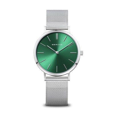Reloj Bering Mujer Acero Malla Milanesa Esfera Verde 34mm Ref: 14134-008