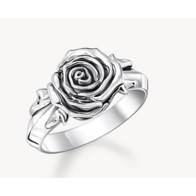 Anillo Thomas Sabo Midnight Rose Plata De Ley Ref: TR2487-637-21-52