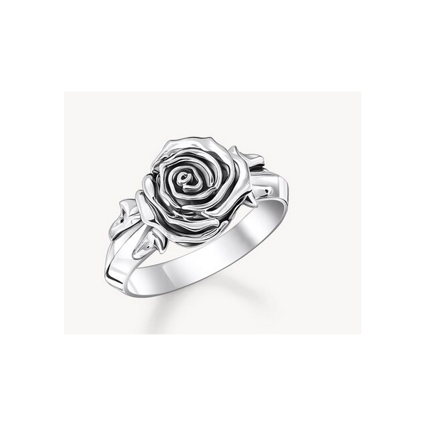 Anillo Thomas Sabo Midnight Rose Plata De Ley Ref: TR2487-637-21-52