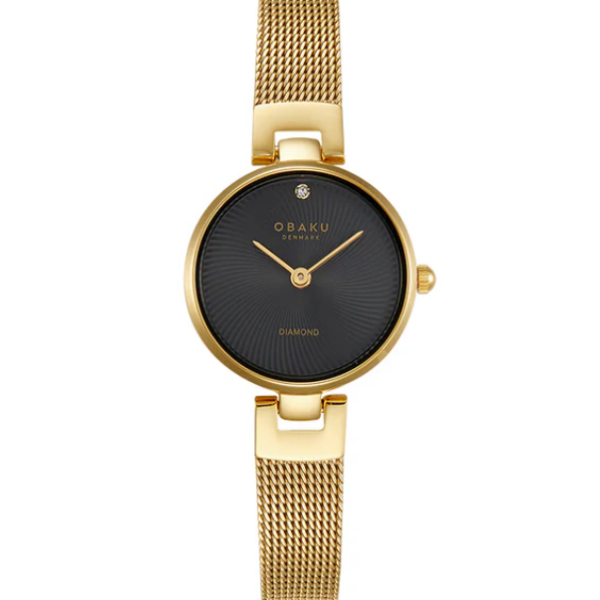 Reloj Obaku Denmark Mujer Diamant Petit Dijon Dorado 24mm Ref: V256SXGBMG