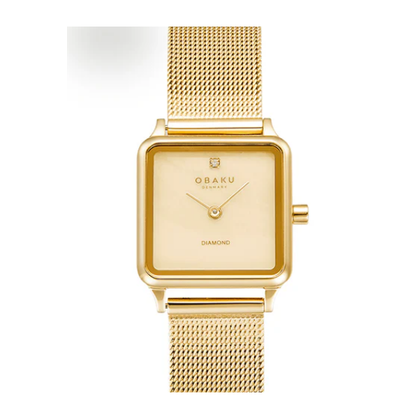 Reloj Obaku Denmark Mujer Adamas Gold 22,5mm Ref: V301LXGGMG
