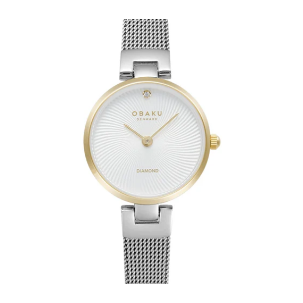 Reloj Obaku Denmark Mujer Diamant Petite Gold Bi 24mm Ref: V256SXIMC