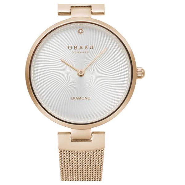 Reloj Obaku Denmark Mujer Diamant Rose 32mm Ref: V256LXVIMV