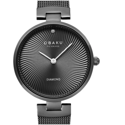 Reloj Obaku Denmark Mujer Diamant Charcoal 32mm Ref: V256LXBBMB