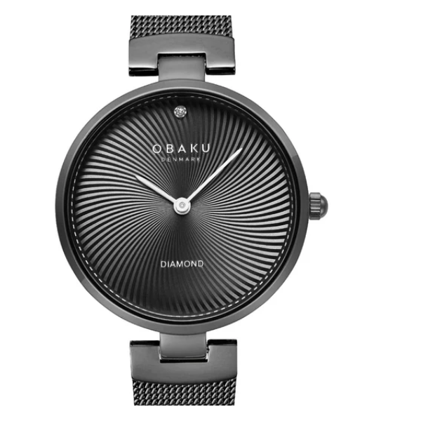 Reloj Obaku Denmark Mujer Diamant Charcoal 32mm Ref: V256LXBBMB