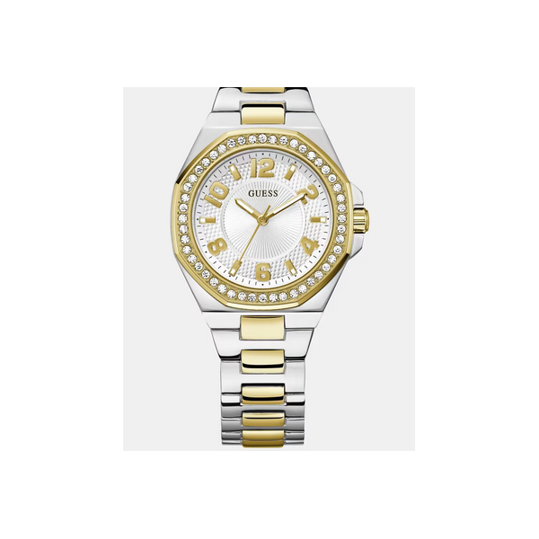 Reloj Guess Mujer Contessa Bicolor Acero/IP Dorado Esfera Blanca Con Circonitas 34mm Ref: GW0877L5