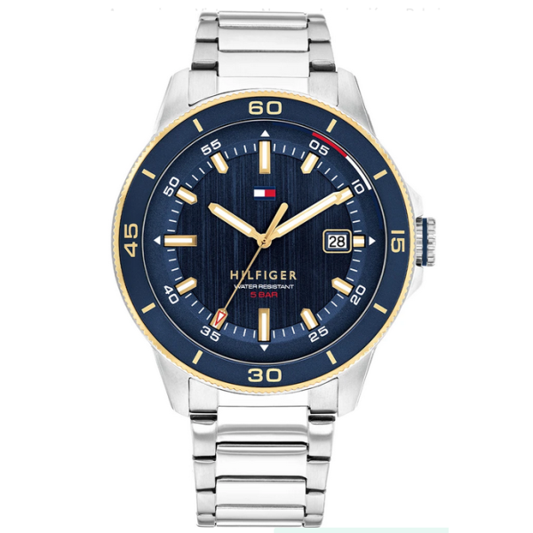 Reloj Tommy Hilfiger Caballero Remy Acero Esfera Azul Diseño Submarinista 43mm Ref: 1792229