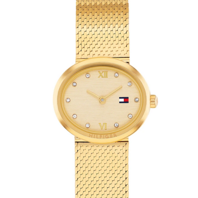 Reloj Tommy Hilfiger Mujer Moira Malla Milanesa Dorado 25mm Ref: 1782847