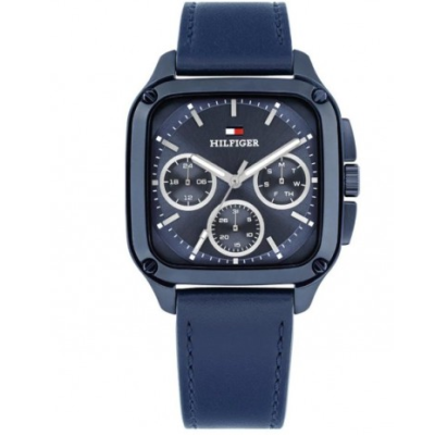 Reloj Tommy Hilfiger Caballero Herald Piel Azul, Ip Azul y Esfera Azul Multifunción 39mm Ref: 1792219
