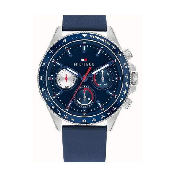 Reloj Tommy Hilfiger Caballero Clark Piel y Esfera Azul Multifunción 44mm Ref: 1792209