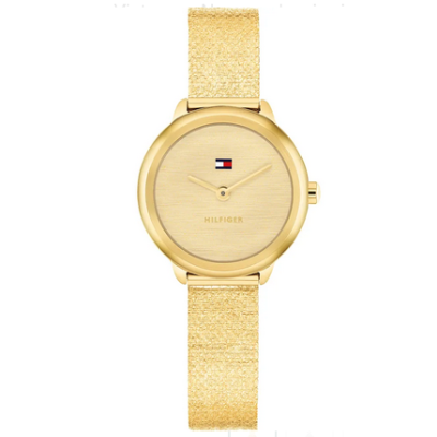 Reloj Tommy Hilfiger Mujer Demi Malla Milanesa IP Dorado 26mm Ref:1782811