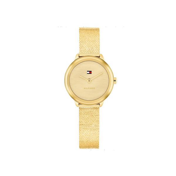 Reloj Tommy Hilfiger Mujer Demi Malla Milanesa IP Dorado 26mm Ref:1782811