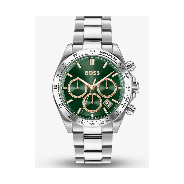 Reloj Boss Caballero Hero 2.0 Chronograph Acero Esfera Verde 43mm Ref: 1514268