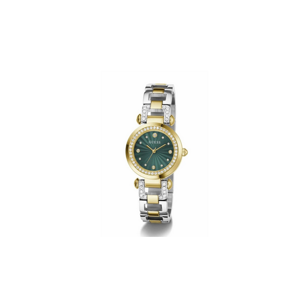 Reloj Guess Mujer Ginger Bicolor Acero/IP Dorado Esfera Verde 30mm Ref: GW0869L1