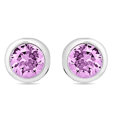 Pendientes Luxenter Essential Plata De Ley Con Circonita Amatista Acabados En Rodio Ref: EZ0300900