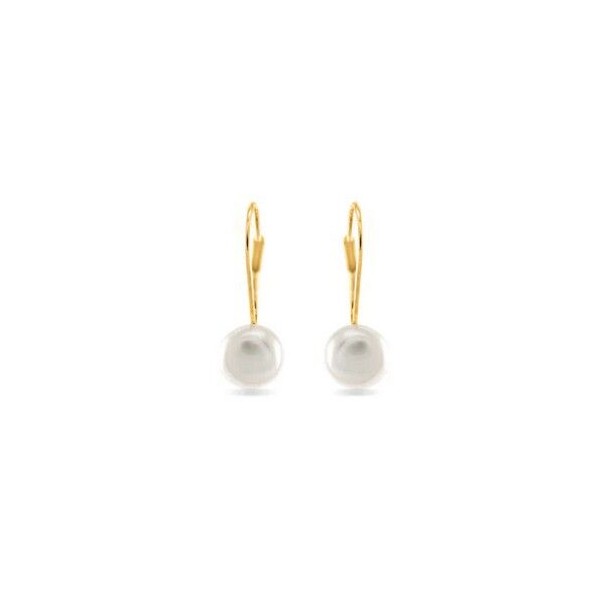 Pendientes de Plata de Ley 925 con Perla Blanca acabados en oro amarillo 18K - Essential Ref:EV002V11400