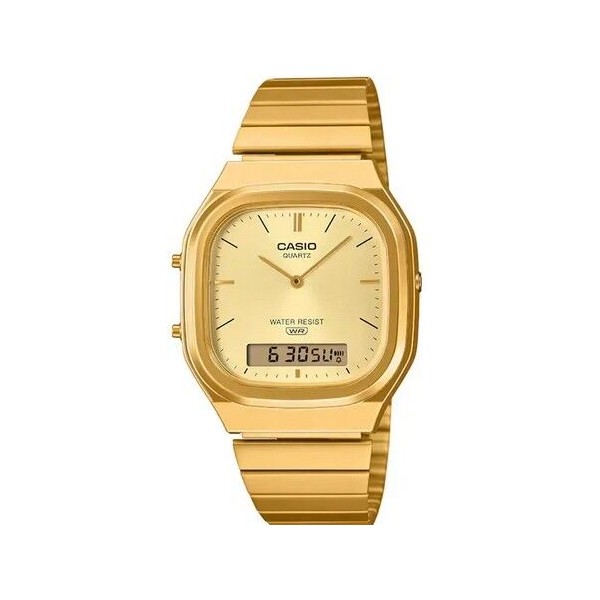 Reloj Casio Hombre  Acero Dorado Analógico-Digital Ref: AQ-240EG-9A