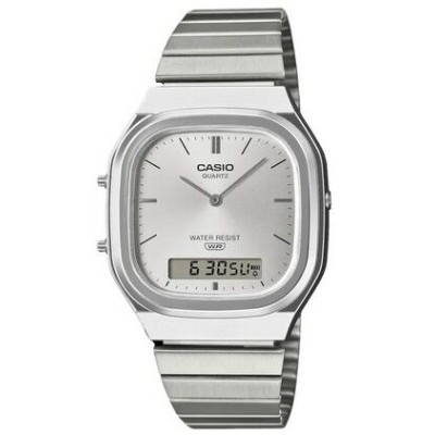 Reloj Casio Hombre Acero Plateado Analógico-Digital Ref:AQ-240E-7AEF