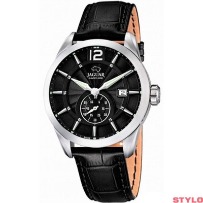 Reloj Jaguar Acamar Caballero Suizo Piel Negra Esfera Negra 43mm Ref: J663/4