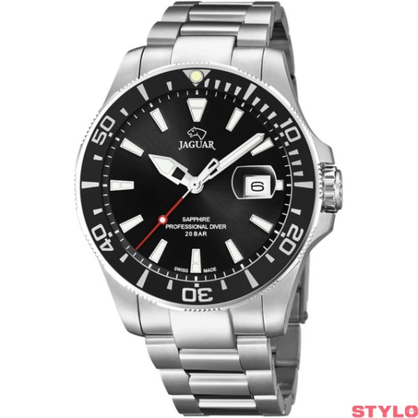 Reloj Jaguar Caballero Pro Driver Negro Suizo Acero 43.5mm Ref: J860/D
