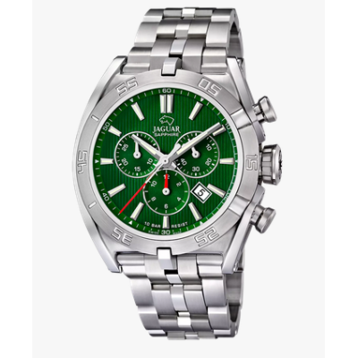 Reloj Jaguar Caballero Executive Verde Suizo Acero Cronógrafo 45.8mm Ref: J852/C