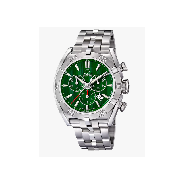 Reloj Jaguar Caballero Executive Verde Suizo Acero Cronógrafo 45.8mm Ref: J852/C