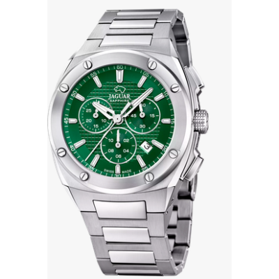 Reloj Jaguar Caballero Executive Verde Suizo Acero Cronógrafo 44.5mm Ref: J805/C