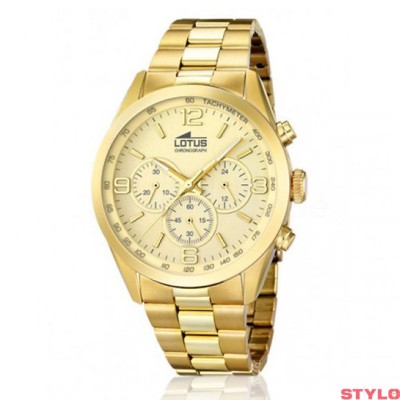 Reloj Lotus Caballero Minimalist Acero Ip Dorado Esfera Beige 43mm Ref: 18153/2