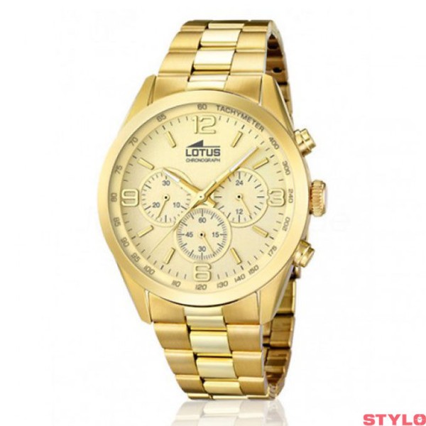 Reloj Lotus Caballero Minimalist Acero Ip Dorado Esfera Beige 43mm Ref: 18153/2