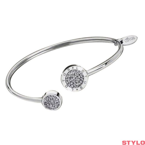 Pulsera Rígida Lotus Style Mujer Acero Inoxidable Con Circonitas Ref: LS1849/2/1